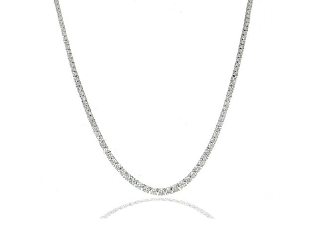 18K WHITE GOLD DIAMOND TENNIS NECKLACE