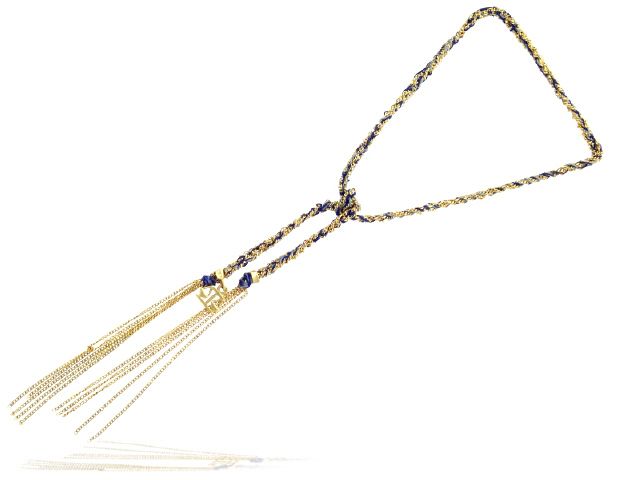 18k y/g denim balance lucky necklace