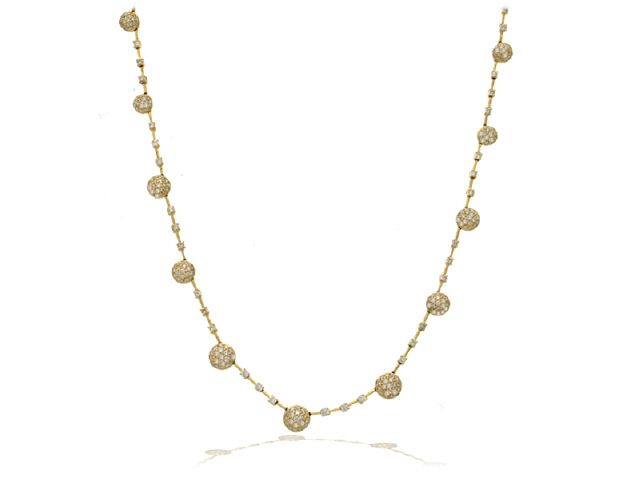 18K Y/G DIAMOND MULTI-CIRCLE NECKLACE