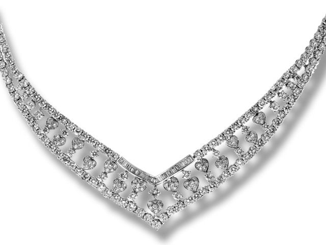 18K White Gold Diamond Necklace