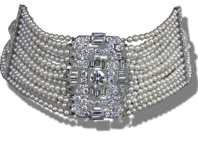 Platinum and Pearl Fred Leighten Necklace (Choker)