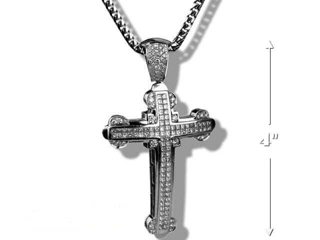 Platinum Diamond Cross with 14K White Chain