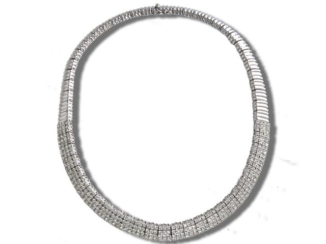 18K White Gold Diamond Collar Necklace