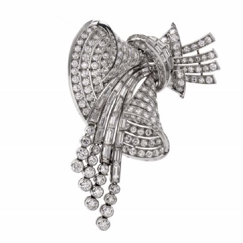French Platinum Diamond Pin