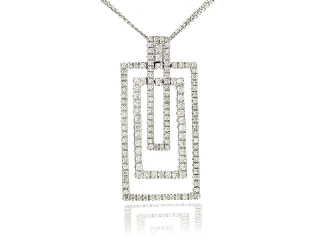 18KW DIA.1.48CT RECTANGULAR FASHION PENDANT