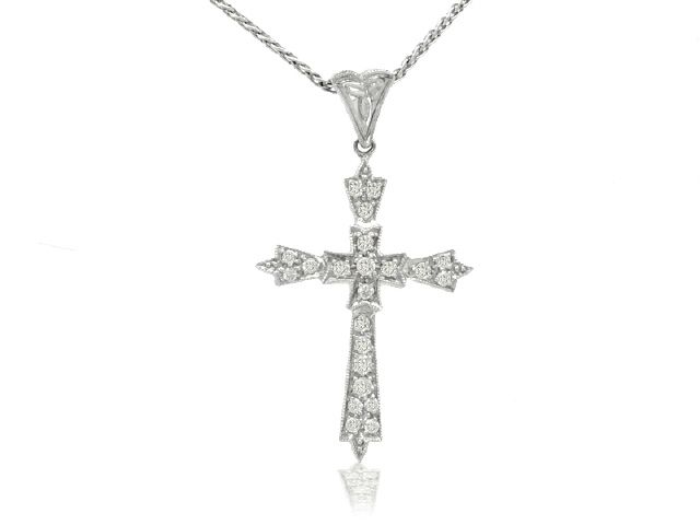 18KW DIA..27CT CHARM CROSS PENDANT