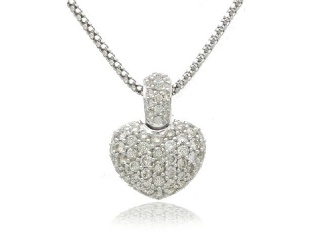 18KW/G DIAMOND HEART PENDANT