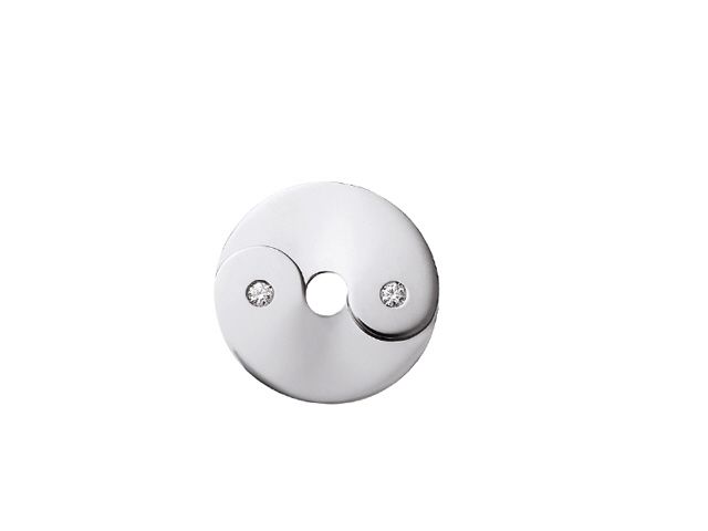 18K W/G DOUBLE SENS PENDANT 20MM W/ DIAS=0.07CTS