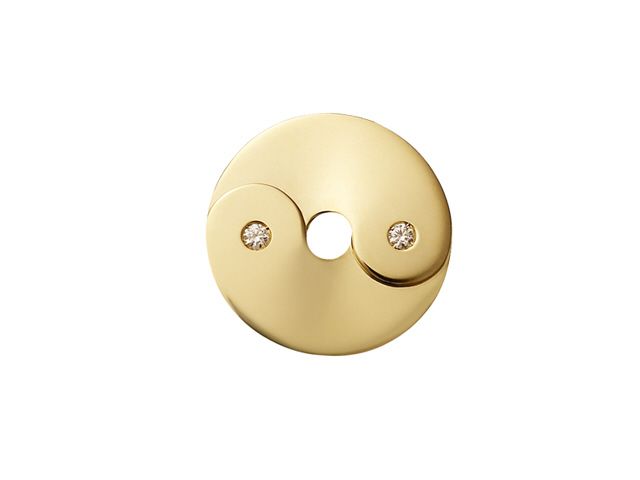 18K Y/G DOUBLE SENS DIAMOND PENDANT DIAS=0.07CTS