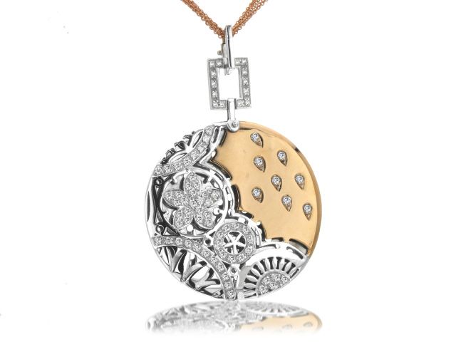 18K W/R/G "INDIA PERZIOSA" DIAMOND PENDANT