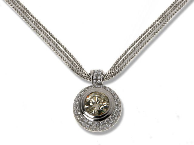Platinum and Diamond Pendant