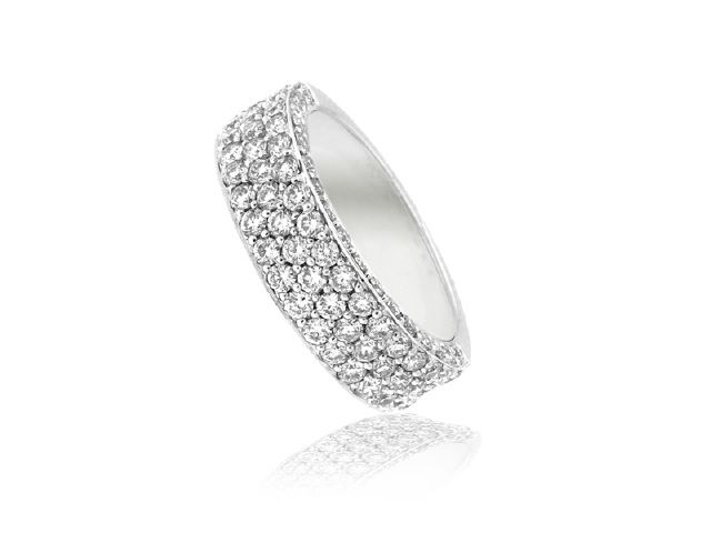 18K W/G 1/2 WAY AROUND PAVE DIAMOND BAND
