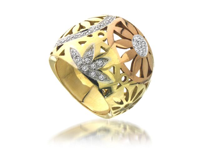 18K Y/G "INDIA PERZIOSA" DIAMOND RING