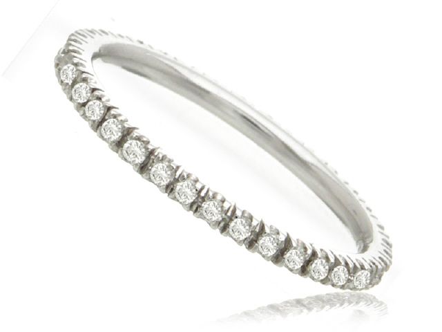 18K W/G DIAMOND ETERNITY BAND RING SIZE 5.5 DIAS=0.29C