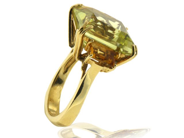 18K Y/G LEMON QUARTZ & CITRINE RING