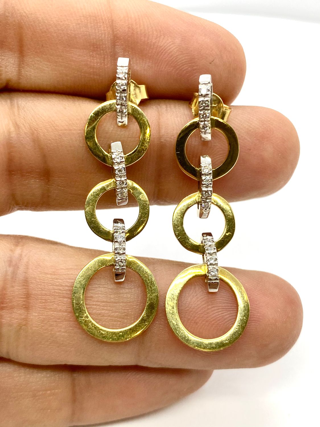 Vintage Diamond Circle Earrings