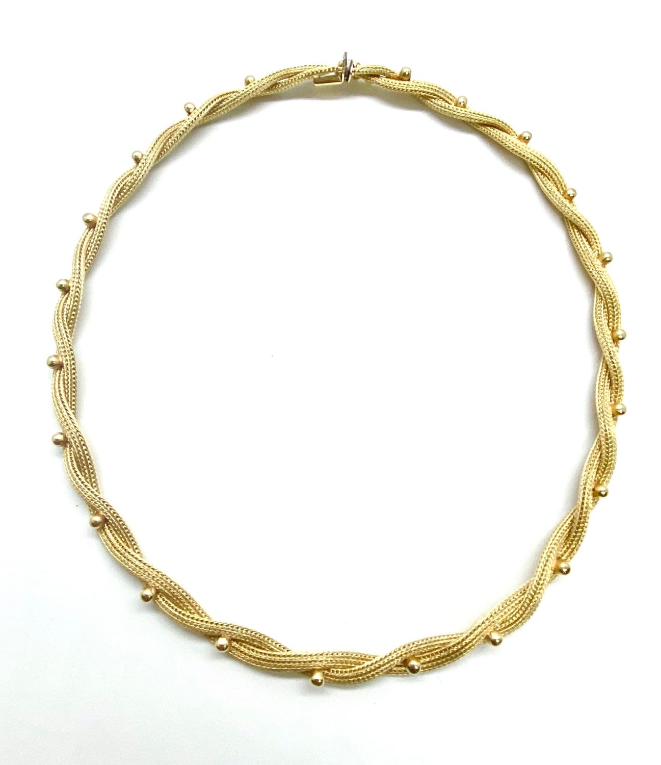 Estate Yellow Gold Woven Necklace