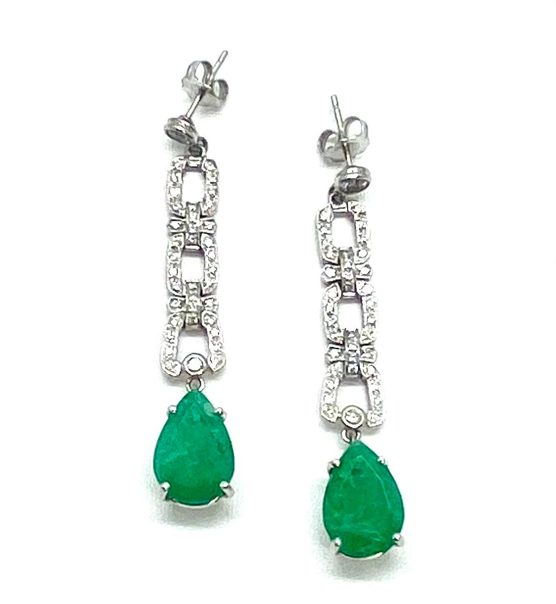 Emerald and Diamond Earrings