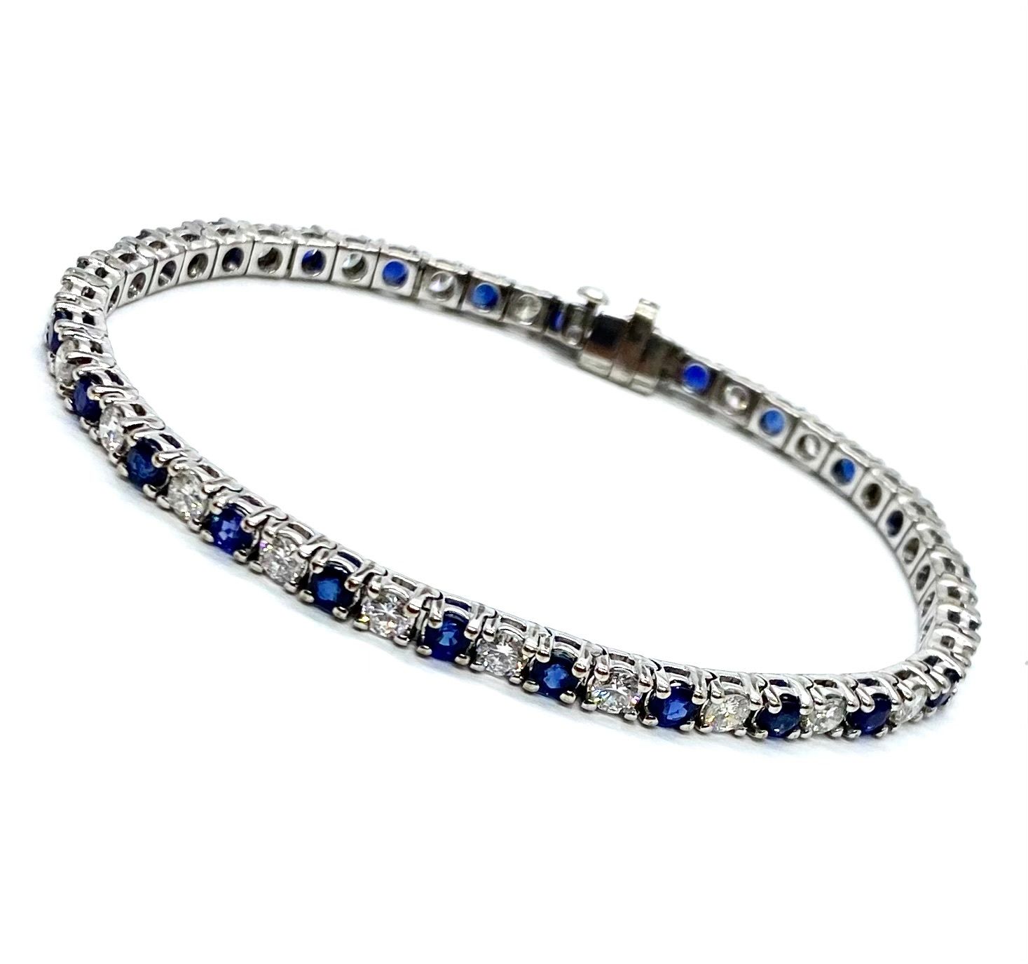 Estate Blue Sapphire and Diamond Bracelet