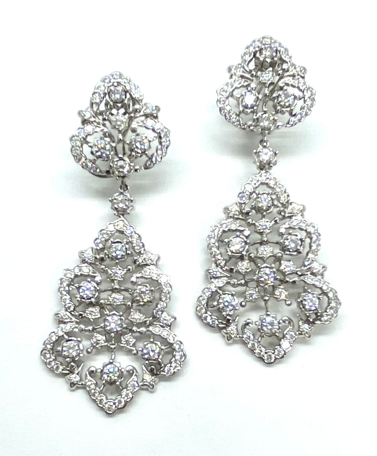 Buccellati style Gold and Diamond Earrings