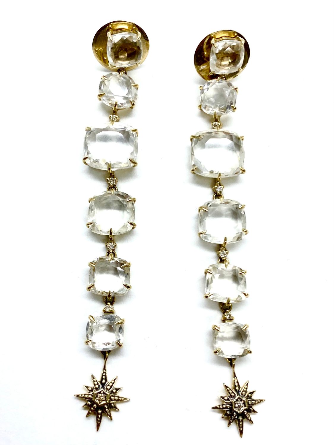 H. Stern Noble Gold Rock Crystal Moonlight Earrings
