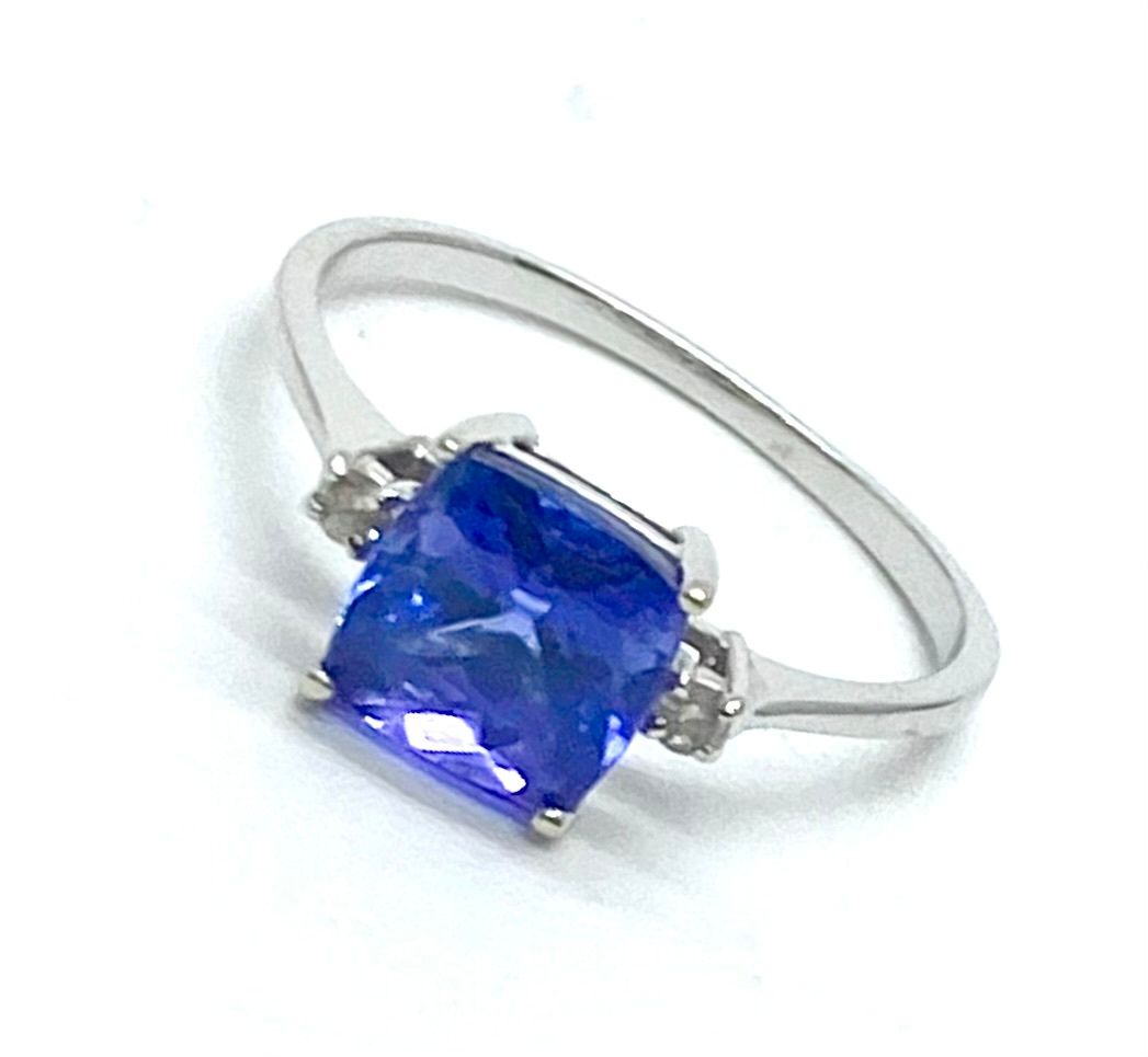 Iolite and Diamond Ring