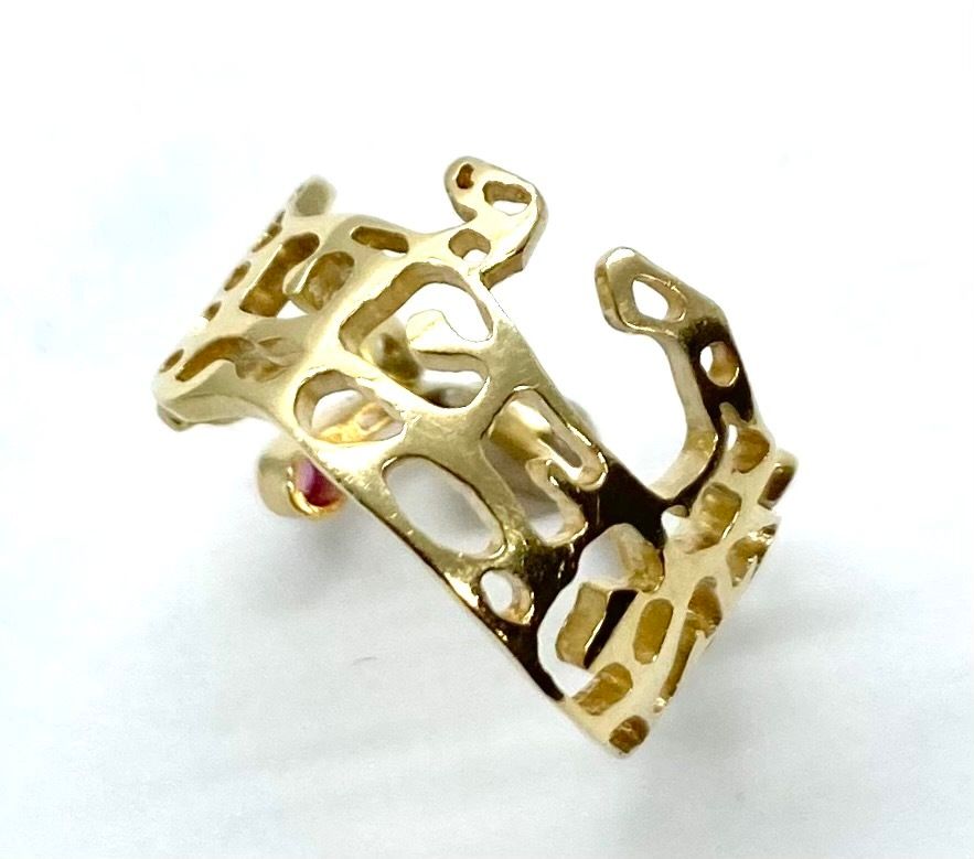 Marc Alary Panther Ring in Gold with Tourmaline Ring