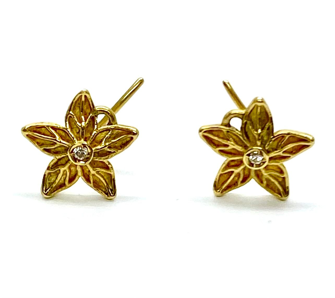 Estate Gold Flower Earrings