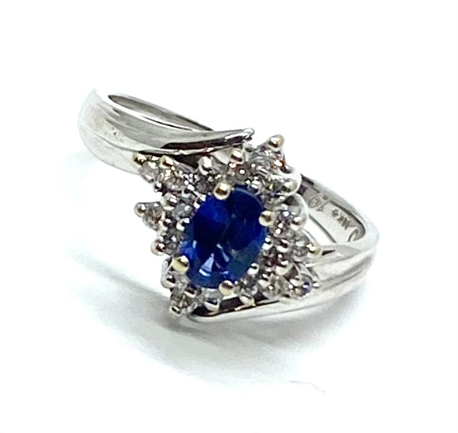 Oval Blue Sapphire and Diamond Ring