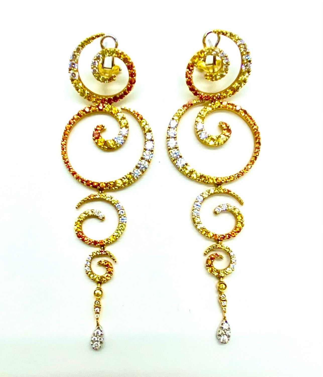Stephan Hafner Sapphire and Diamond Earrings