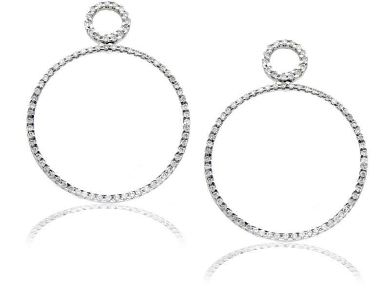 Circular Gold and Diamond Earrings
