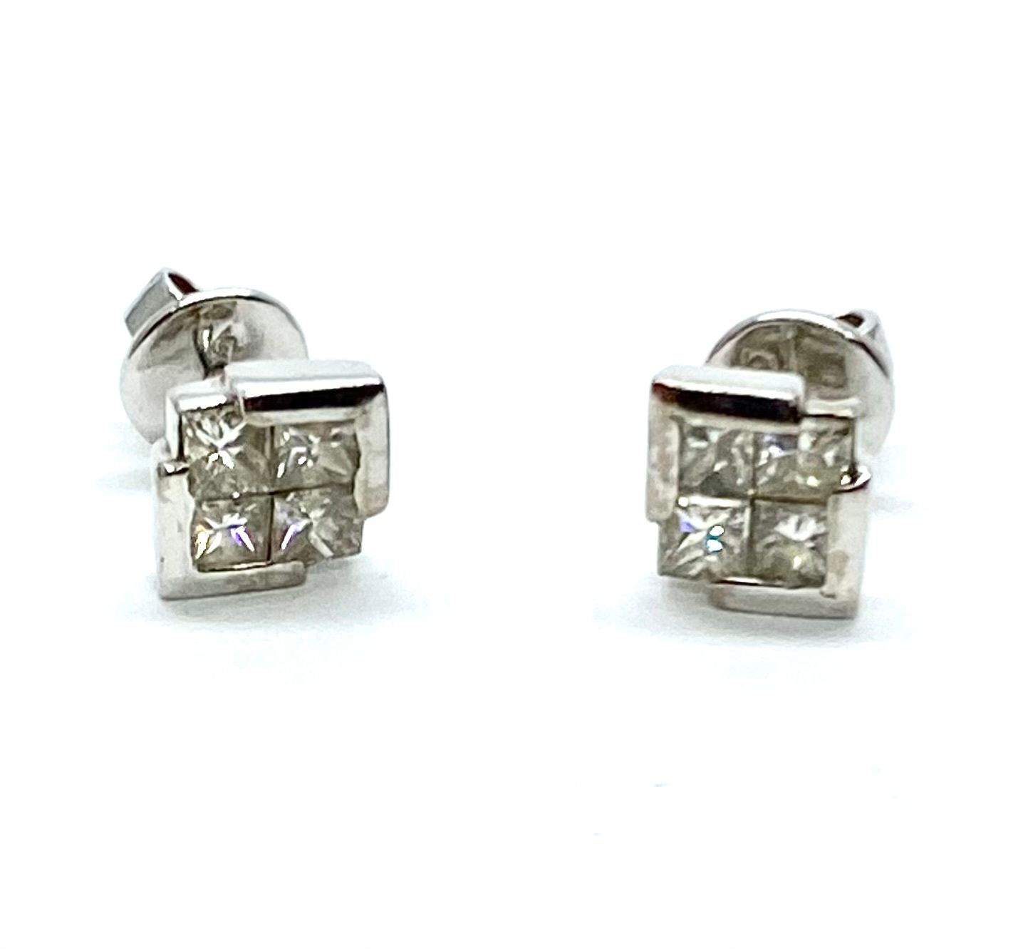 Princess cut Diamond Stud Earrings