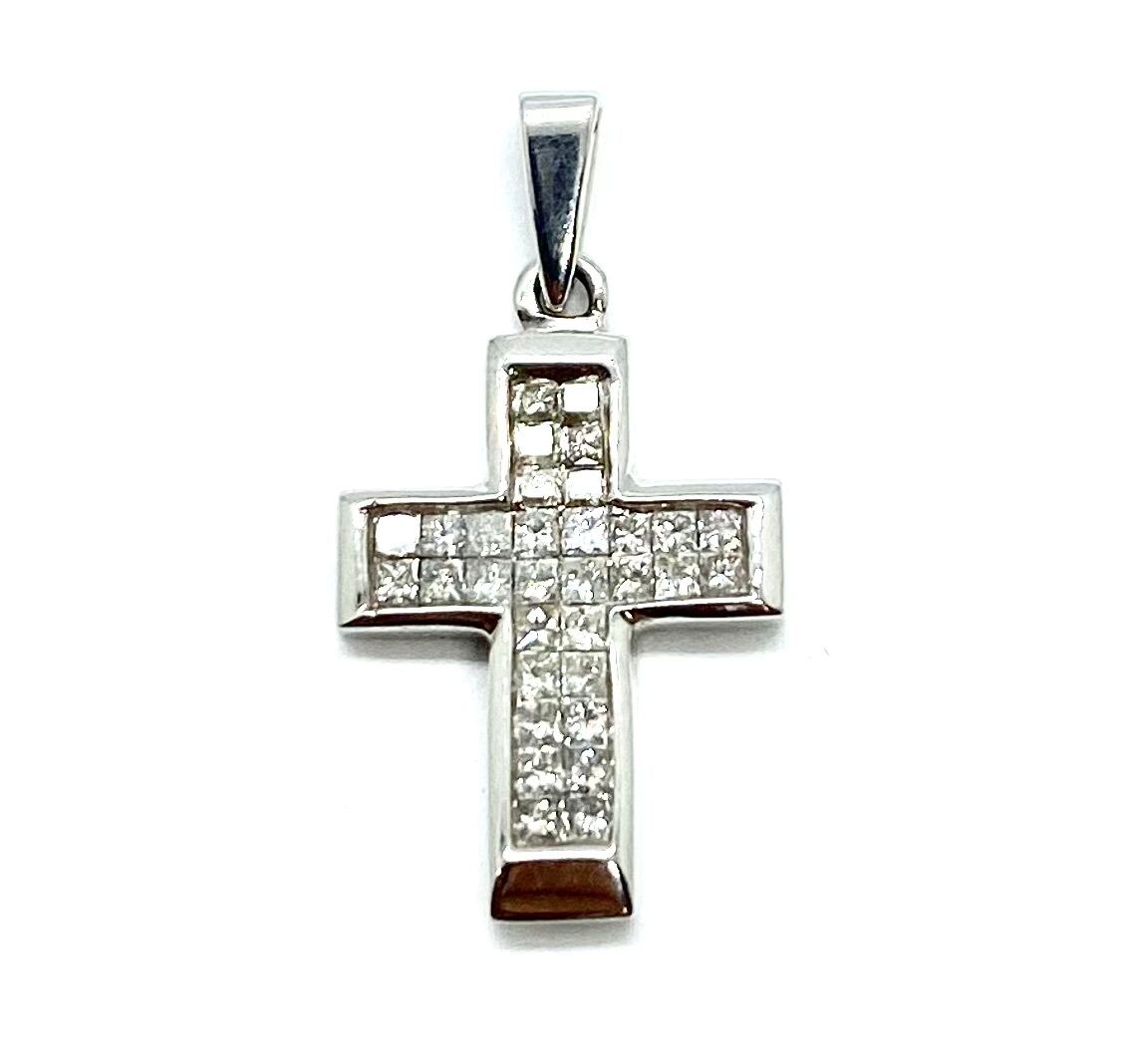 Diamond and Gold Cross Pendant