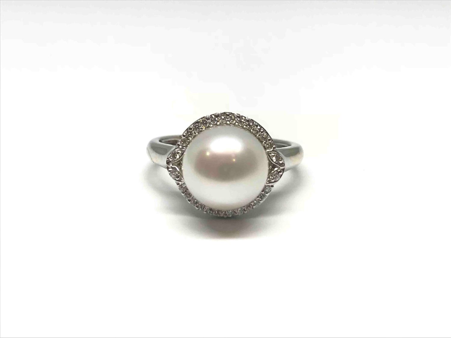 Estate Pearl and Diamond Ring