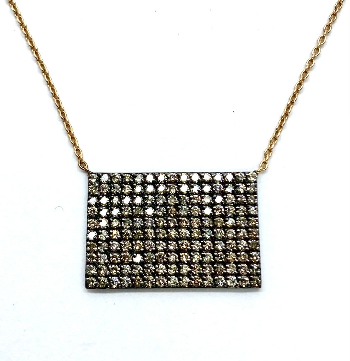 Rose Gold and Cognac Diamond Necklace