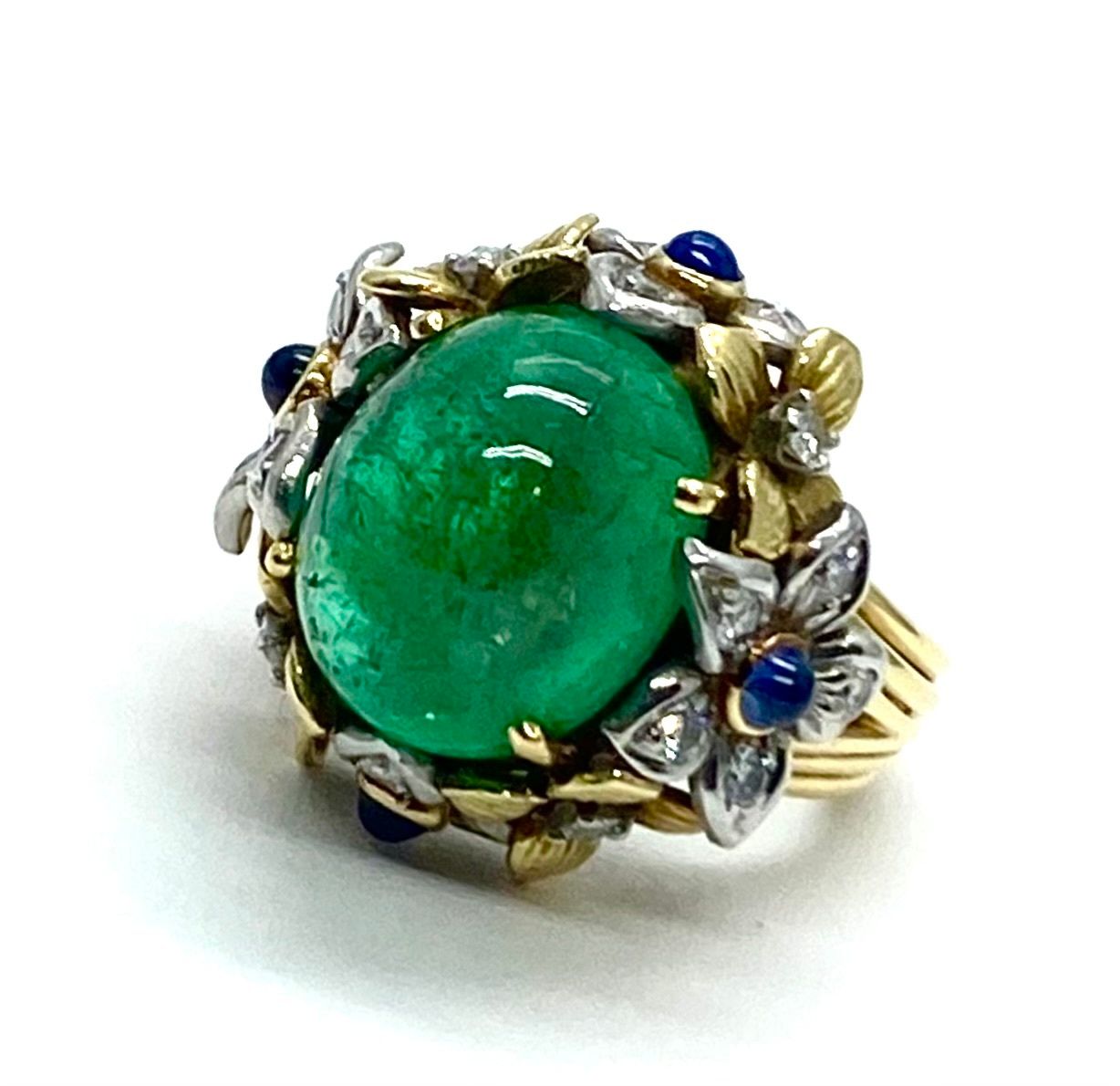 Tiffany & Co. Emerald Sapphire and Diamond Ring