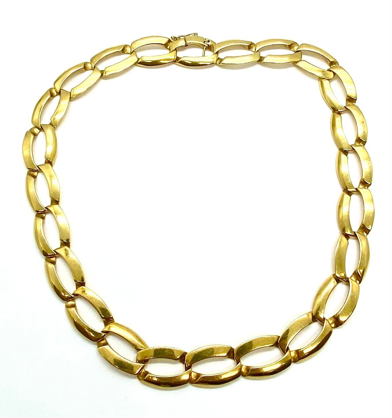 Solid Gold  Flat link  Necklace
