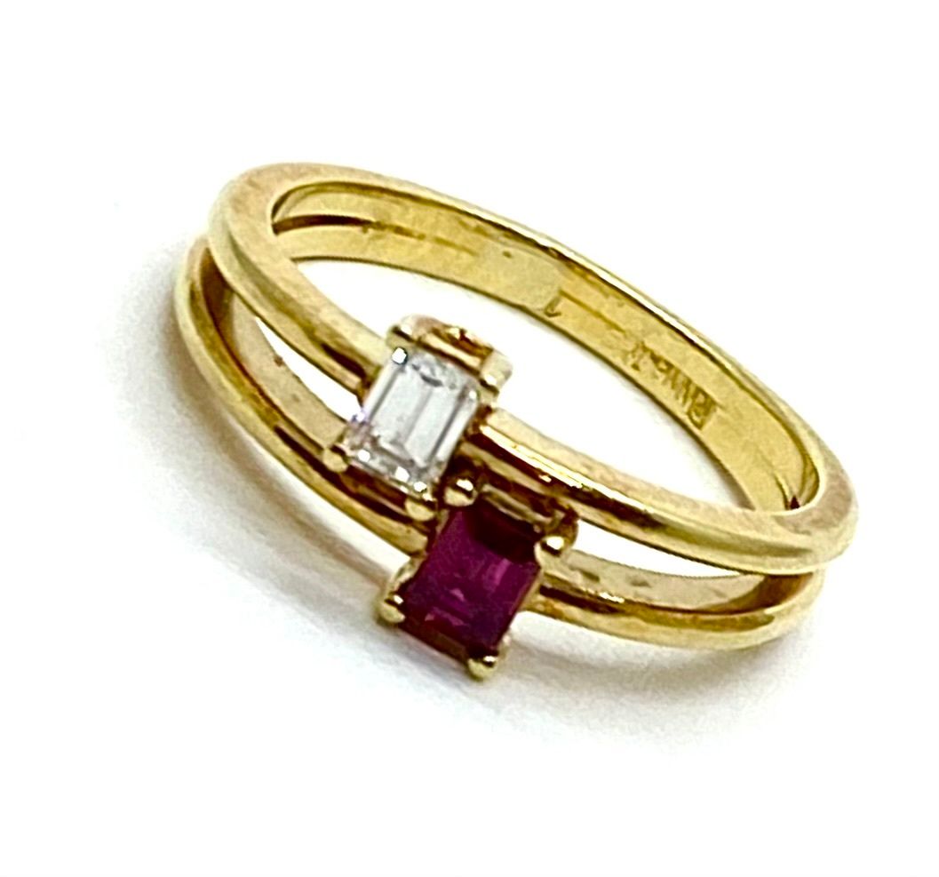 Estate Ruby and Diamond Ring set in Gold