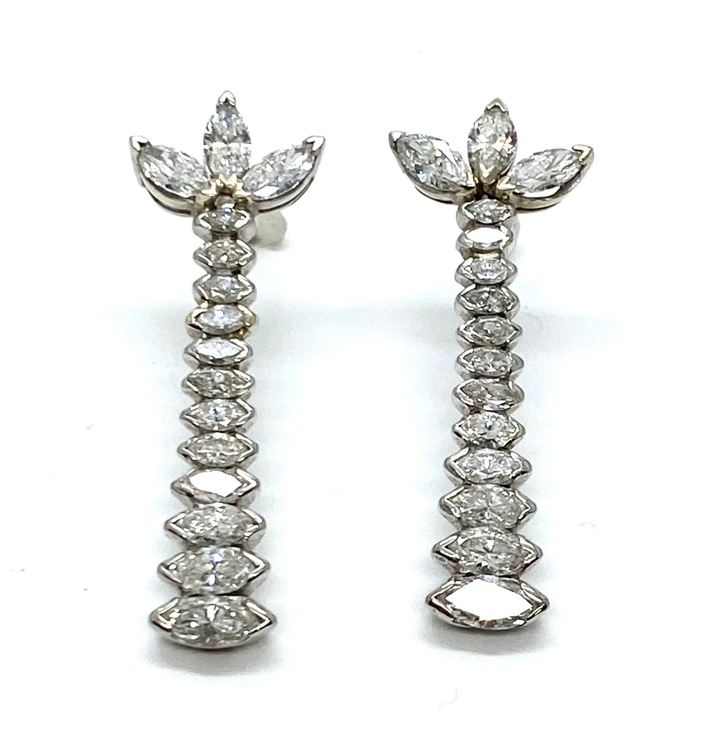 Platinum and Gold Diamond Earrings