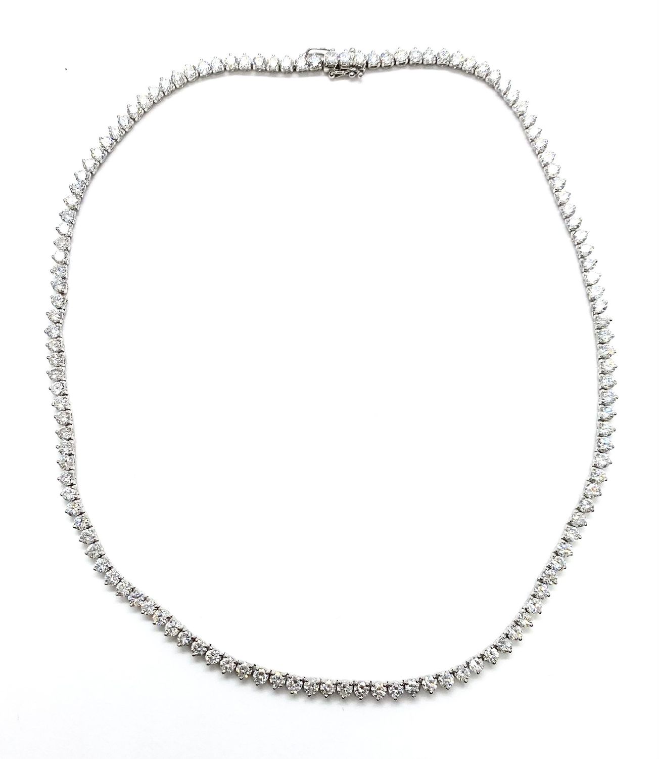 Estate White Gold & Diamond Tennis Necklace