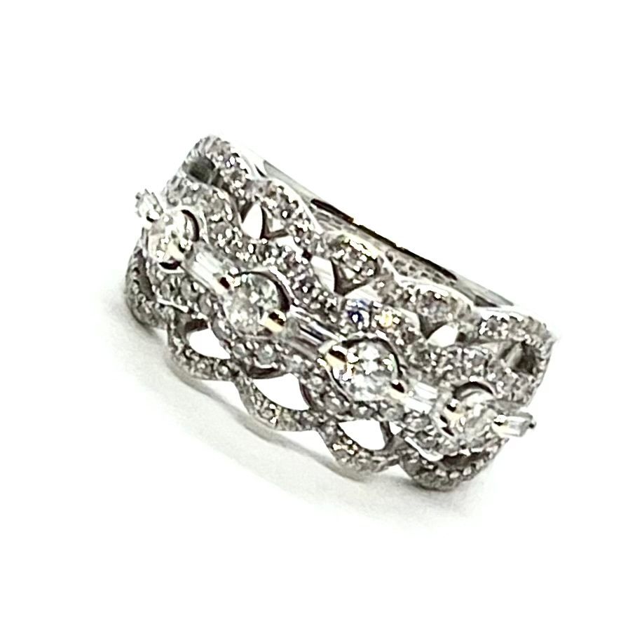 Estate Diamond Ring in White Gold