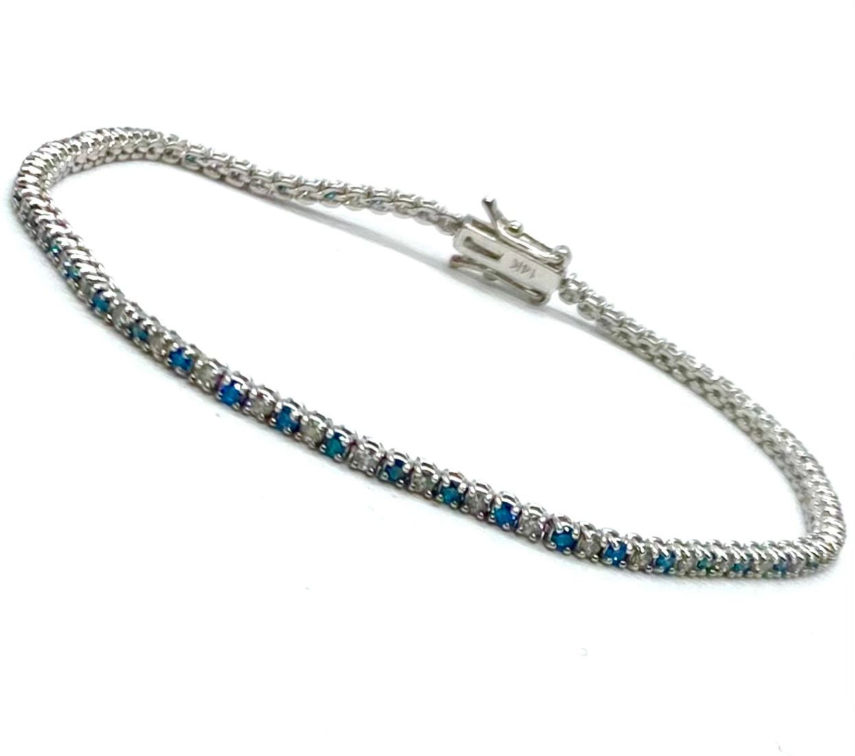 Estate Diamond and treated blue Diamonds Bracelet