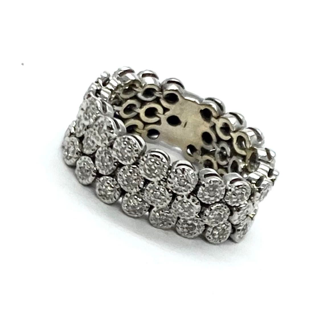 Flexible 3-row Diamond Ring