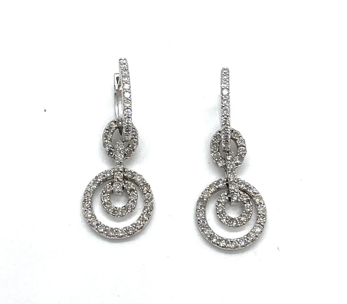 Estate Diamond Circle Earrings