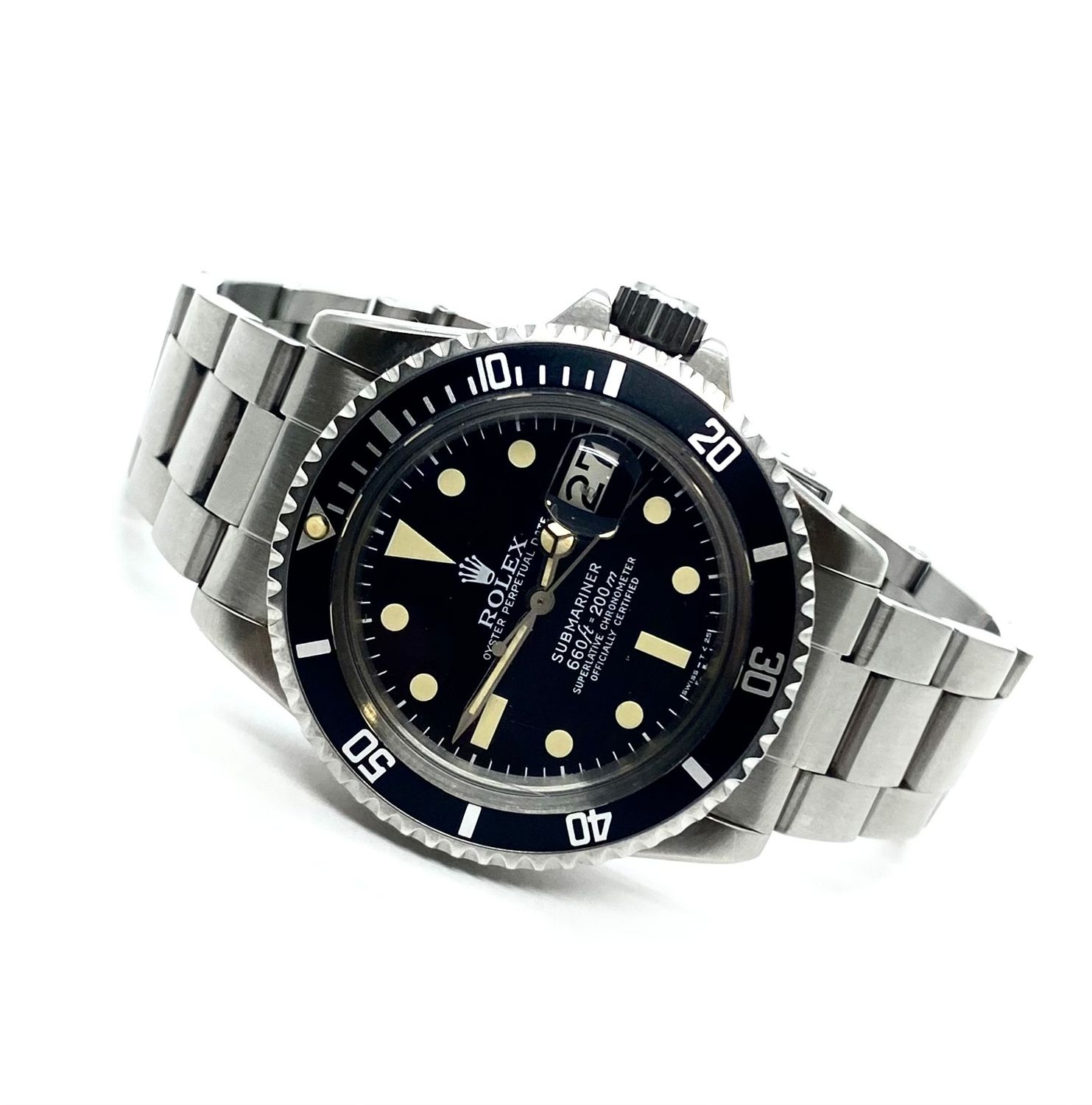 Vintage ROLEX Submariner Stainless Steel Watch with papers