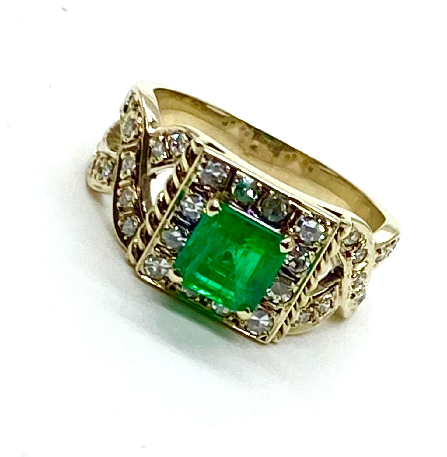 Estate Emerald and Diamond Ring