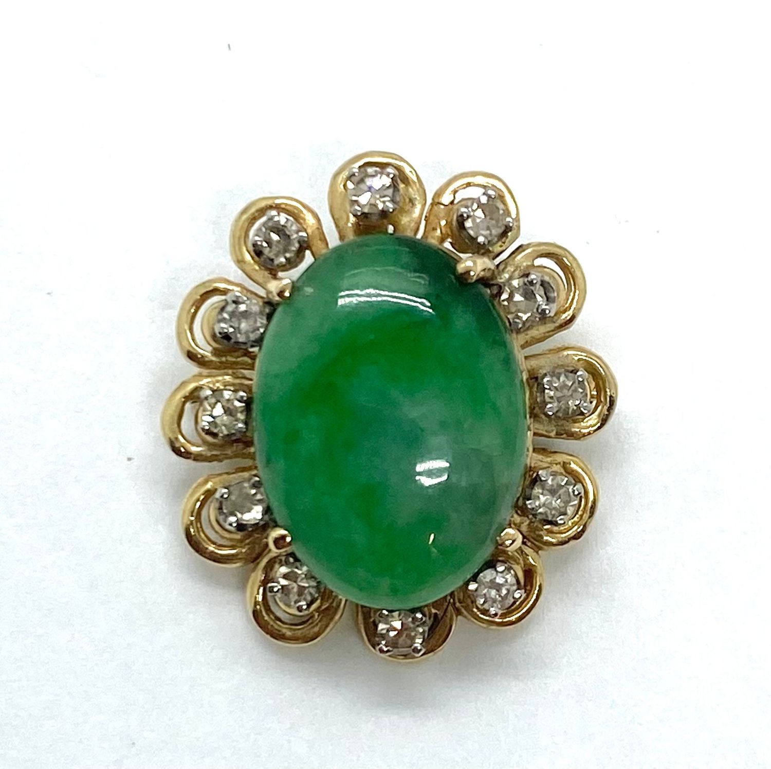 Jade and Diamond Pin/Pendant
