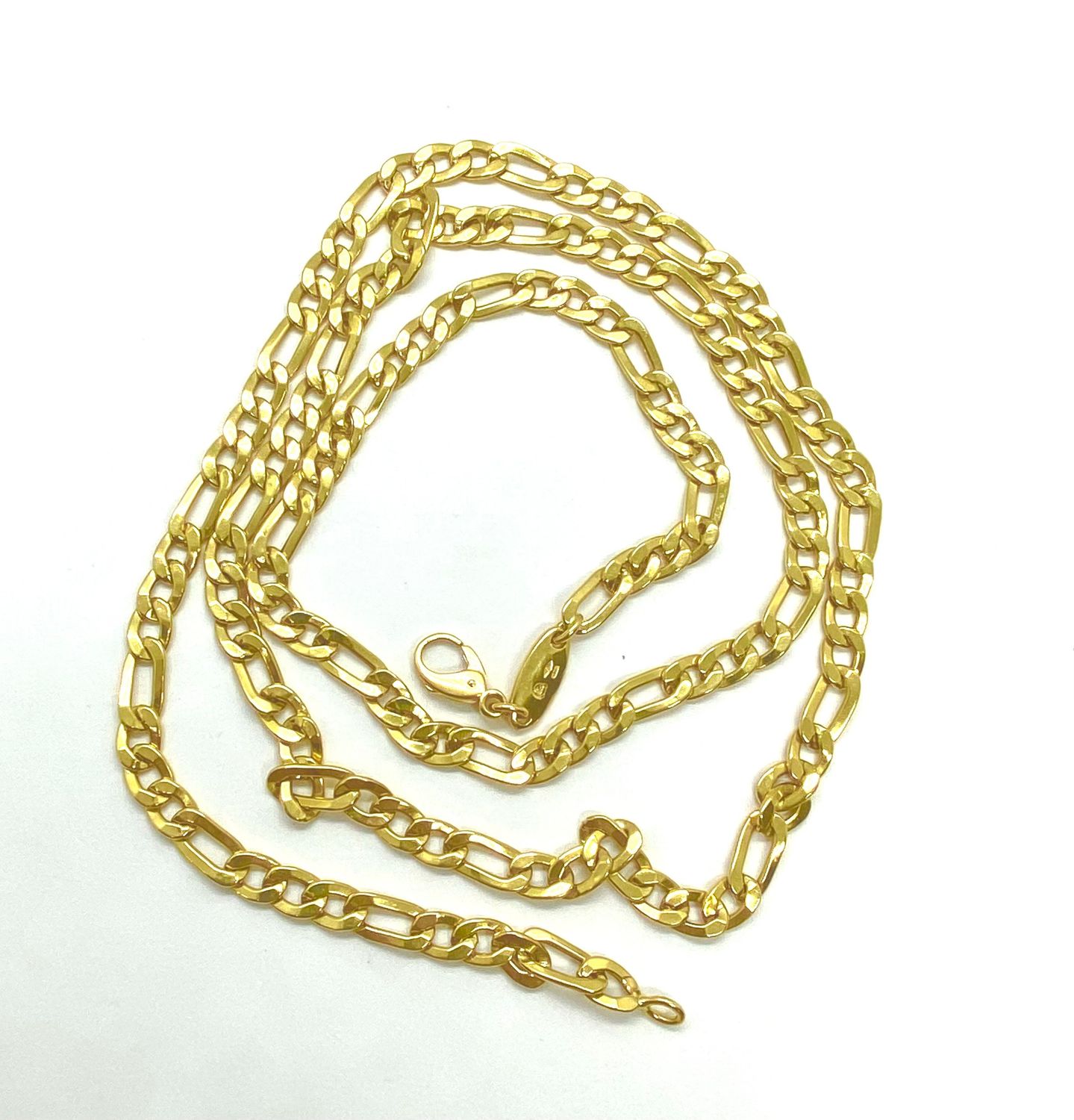 Gold flat link Necklace 35"