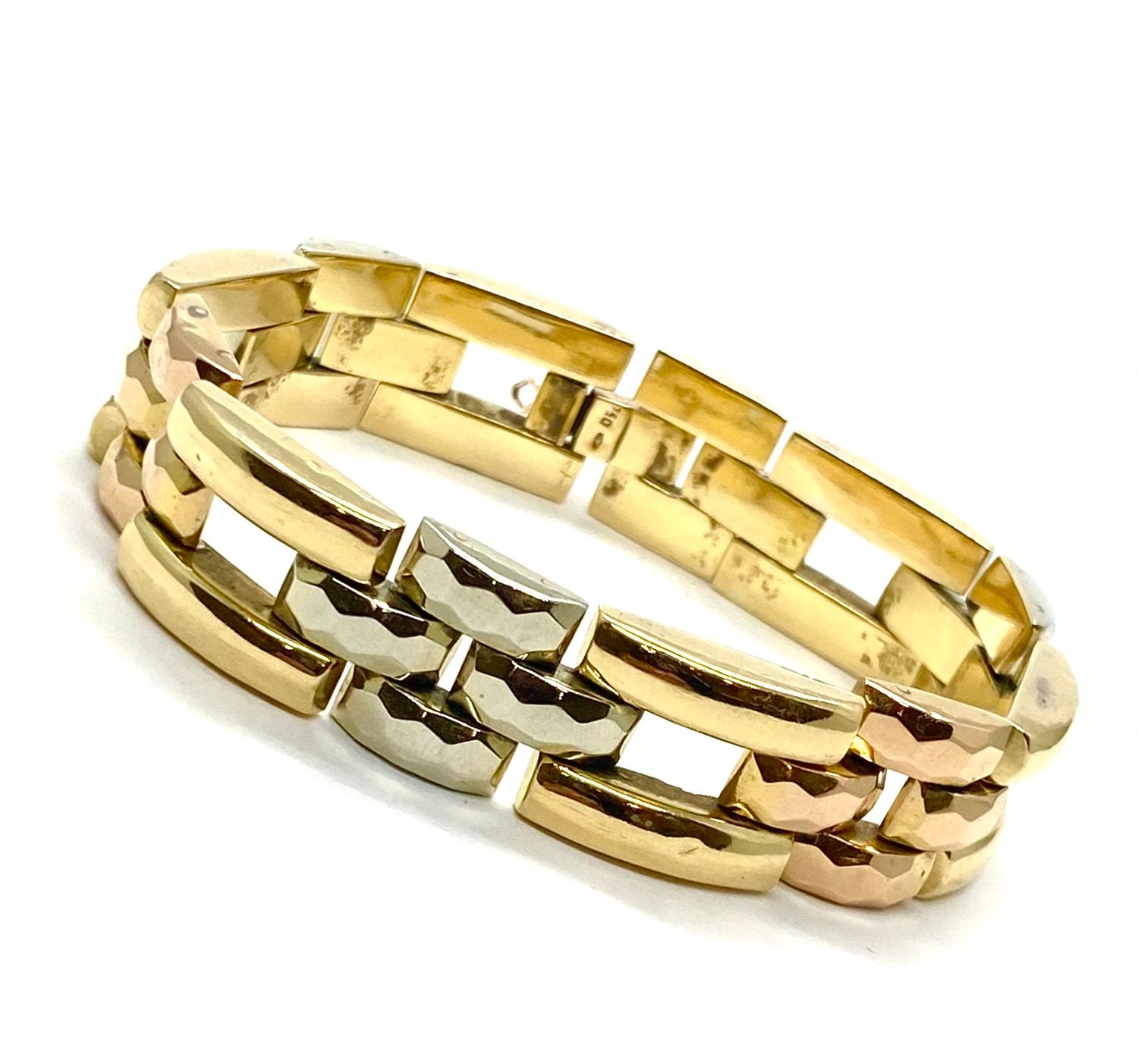 Retro Bracelet in 18K Yellow, White and Rose Gold