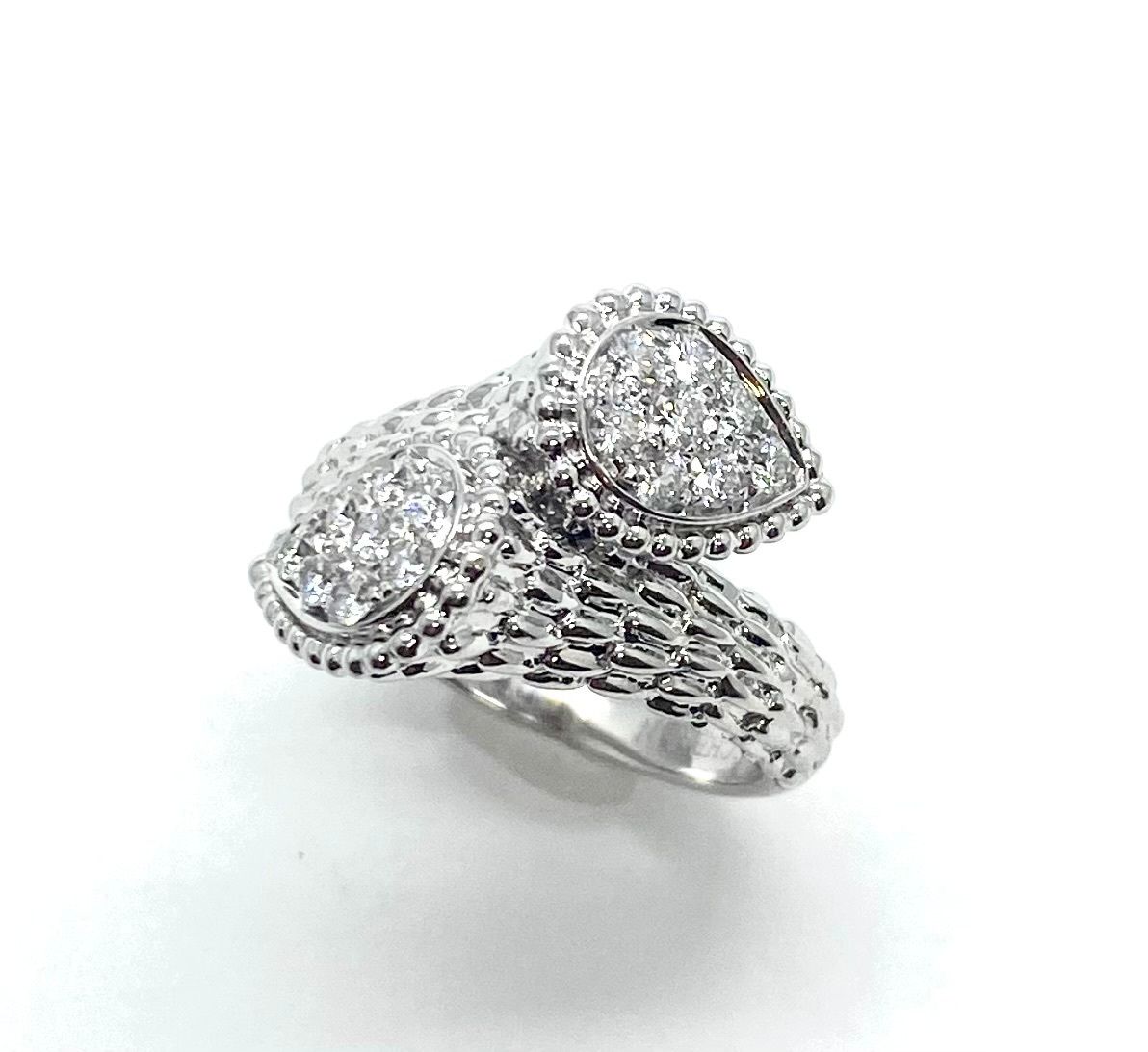 Boucheron White Gold and Diamond Serpent Boh��me Toi et Moi Ring